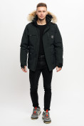 Купить Куртка зимняя мужская удлиненная с мехом хаки цвета 2159-1Ch, фото 12