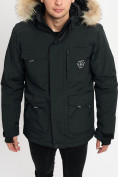 Купить Куртка зимняя мужская удлиненная с мехом хаки цвета 2159-1Ch, фото 7