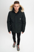 Купить Куртка зимняя мужская удлиненная с мехом хаки цвета 2159-1Ch, фото 8