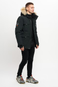Купить Куртка зимняя мужская удлиненная с мехом хаки цвета 2159-1Ch, фото 13