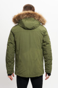 Купить Куртка зимняя мужская удлиненная с мехом хаки цвета 2159-1Kh, фото 12