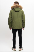Купить Куртка зимняя мужская удлиненная с мехом хаки цвета 2159-1Kh, фото 6