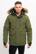 Купить Куртка зимняя мужская удлиненная с мехом хаки цвета 2159-1Kh