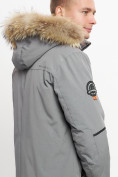 Купить Куртка зимняя мужская удлиненная с мехом серого цвета 2159-1Sr, фото 10
