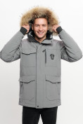 Купить Куртка зимняя мужская удлиненная с мехом серого цвета 2159-1Sr, фото 11