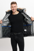 Купить Куртка зимняя мужская удлиненная с мехом серого цвета 2159-1Sr, фото 13