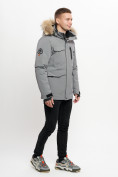 Купить Куртка зимняя мужская удлиненная с мехом серого цвета 2159-1Sr, фото 2