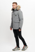 Купить Куртка зимняя мужская удлиненная с мехом серого цвета 2159-1Sr, фото 3