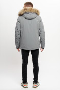 Купить Куртка зимняя мужская удлиненная с мехом серого цвета 2159-1Sr, фото 4