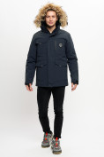 Купить Куртка зимняя мужская удлиненная с мехом хаки цвета 2159-1TS, фото 8