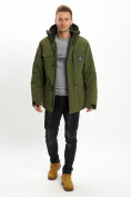 Купить Молодежная зимняя куртка мужская цвета хаки 2159Kh, фото 5