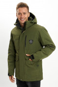 Купить Молодежная зимняя куртка мужская цвета хаки 2159Kh, фото 9