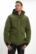 Купить Молодежная зимняя куртка мужская цвета хаки 2159Kh, фото 14