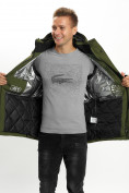 Купить Молодежная зимняя куртка мужская цвета хаки 2159Kh, фото 15