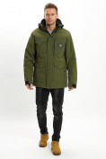 Купить Молодежная зимняя куртка мужская цвета хаки 2159Kh