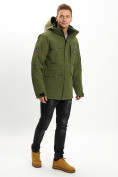 Купить Молодежная зимняя куртка мужская цвета хаки 2159Kh, фото 2