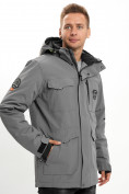 Купить Молодежная зимняя куртка мужская серого цвета 2159Sr, фото 12
