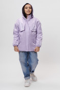 Купить Куртка демисезонная для девочки фиолетового цвета 22001F, фото 10