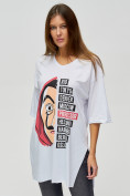 Купить Женские футболки туники белого цвета 22003Bl, фото 4