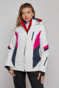 Купить Горнолыжная куртка женская зимняя белого цвета 2201-1Bl