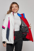 Купить Горнолыжная куртка женская зимняя белого цвета 2201-1Bl, фото 10