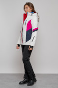 Купить Горнолыжная куртка женская зимняя белого цвета 2201-1Bl, фото 13