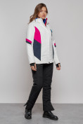 Купить Горнолыжная куртка женская зимняя белого цвета 2201-1Bl, фото 14
