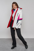 Купить Горнолыжная куртка женская зимняя белого цвета 2201-1Bl, фото 18
