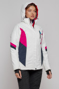 Купить Горнолыжная куртка женская зимняя белого цвета 2201-1Bl, фото 3