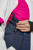 Купить Горнолыжная куртка женская зимняя белого цвета 2201-1Bl, фото 7