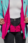 Купить Горнолыжная куртка женская зимняя бирюзового цвета 2201-1Br, фото 10