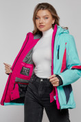 Купить Горнолыжная куртка женская зимняя бирюзового цвета 2201-1Br, фото 11