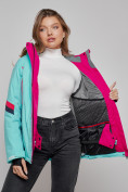 Купить Горнолыжная куртка женская зимняя бирюзового цвета 2201-1Br, фото 12