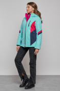 Купить Горнолыжная куртка женская зимняя бирюзового цвета 2201-1Br, фото 14