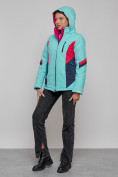 Купить Горнолыжная куртка женская зимняя бирюзового цвета 2201-1Br, фото 18