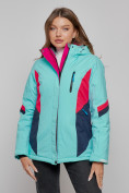 Купить Горнолыжная куртка женская зимняя бирюзового цвета 2201-1Br, фото 2