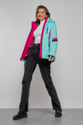Купить Горнолыжная куртка женская зимняя бирюзового цвета 2201-1Br, фото 21