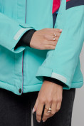 Купить Горнолыжная куртка женская зимняя бирюзового цвета 2201-1Br, фото 5