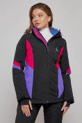 Купить Горнолыжная куртка женская зимняя черного цвета 2201-1Ch, фото 10