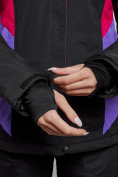 Купить Горнолыжная куртка женская зимняя черного цвета 2201-1Ch, фото 12