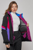Купить Горнолыжная куртка женская зимняя черного цвета 2201-1Ch, фото 17