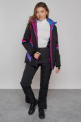 Купить Горнолыжная куртка женская зимняя черного цвета 2201-1Ch, фото 18