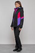 Купить Горнолыжная куртка женская зимняя черного цвета 2201-1Ch, фото 3