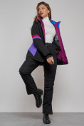 Купить Горнолыжная куртка женская зимняя черного цвета 2201-1Ch, фото 21