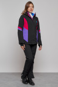 Купить Горнолыжная куртка женская зимняя черного цвета 2201-1Ch, фото 4