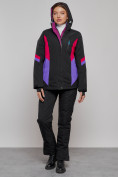 Купить Горнолыжная куртка женская зимняя черного цвета 2201-1Ch, фото 6