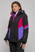Купить Горнолыжная куртка женская зимняя черного цвета 2201-1Ch, фото 9