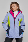 Купить Горнолыжная куртка женская зимняя фиолетового цвета 2201-1F, фото 3