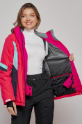 Купить Горнолыжная куртка женская зимняя розового цвета 2201-1R, фото 10