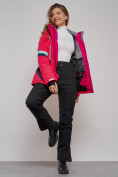 Купить Горнолыжная куртка женская зимняя розового цвета 2201-1R, фото 19